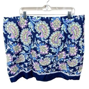 Talbots Petite Plus Geo Floral Stripe Straight Pencil Skirt Size 22WP Feminine
